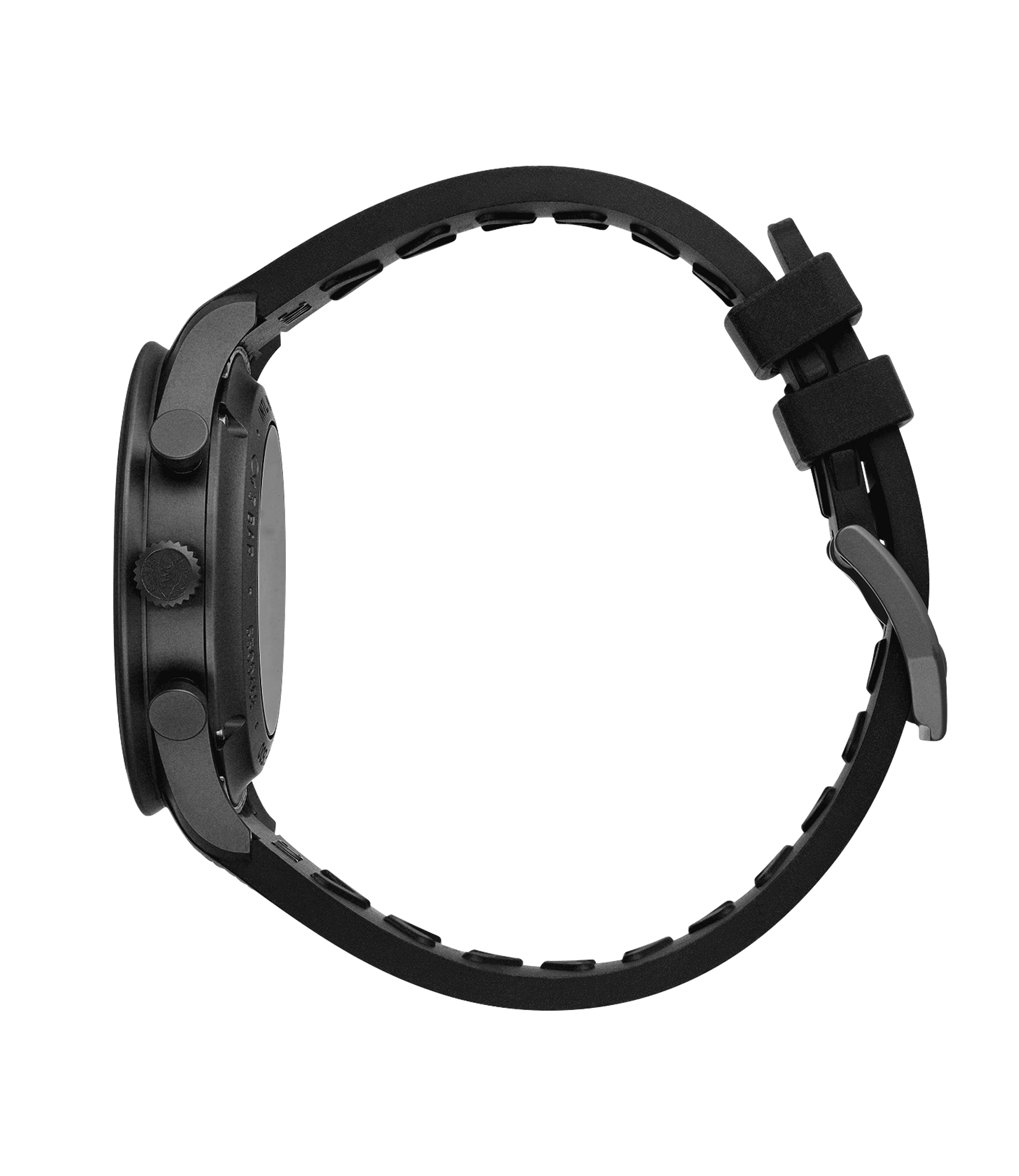 オールブラックのデザインとダークメタリックな質感は、フォーマルでもカジュアルでも手元に存在感をもたらす。